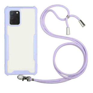 For Huawei P40 Acrylic + Color TPU Shockproof Case with Neck Lanyard(Purple)