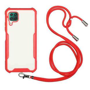 For Huawei P40 Lite / nova 6 SE Acrylic + Color TPU Shockproof Case with Neck Lanyard(Red)