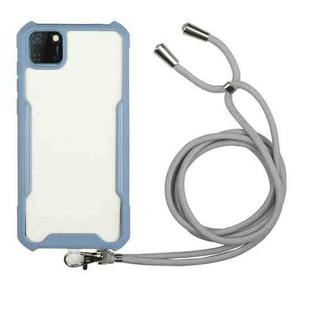 For Huawei Y5p / Honor 9S Acrylic + Color TPU Shockproof Case with Neck Lanyard(Milk Grey)