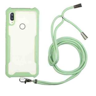 For Huawei Y6p Acrylic + Color TPU Shockproof Case with Neck Lanyard(Avocado)