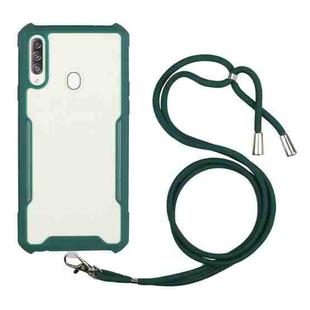 For Huawei Y9 (2019) / Enjoy 9 Plus Acrylic + Color TPU Shockproof Case with Neck Lanyard(Dark Green)