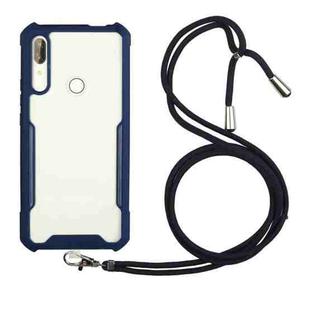 For Huawei Y9 Prime (2019) Acrylic + Color TPU Shockproof Case with Neck Lanyard(Dark Blue)