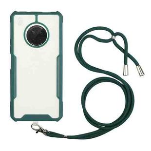 For Huawei Y9a Acrylic + Color TPU Shockproof Case with Neck Lanyard(Dark Green)