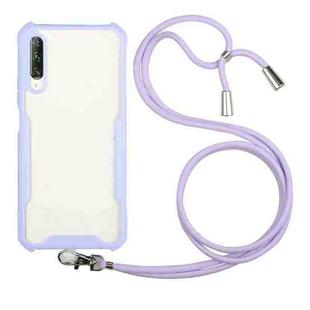 For Huawei Y9s Acrylic + Color TPU Shockproof Case with Neck Lanyard(Purple)