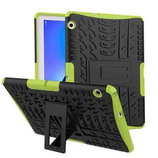 For Huawei MediaPad T3 10 Tire Texture Shockproof TPU+PC Protective Case with Holder(Green)