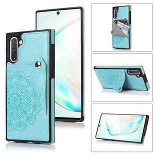 For Samsung Galaxy Note10 Embossed Pattern PU + TPU Protective Case with Holder & Wallet & Card Slots(Green)