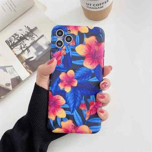 For iPhone 11 IMD Flower Pattern TPU Protective Case (Orange)
