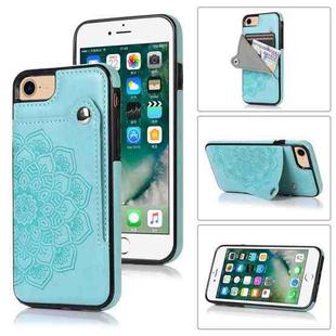 Embossed Pattern PU + TPU Protective Case with Holder & Wallet & Card Slots For iPhone SE 2020 & 8 & 7(Green)