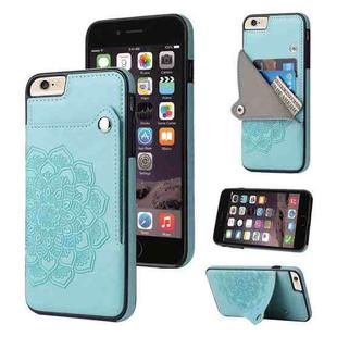 Embossed Pattern PU + TPU Protective Case with Holder & Wallet & Card Slots For iPhone 6 Plus & 6s Plus(Green)