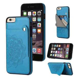 Embossed Pattern PU + TPU Protective Case with Holder & Wallet & Card Slots For iPhone 6 Plus & 6s Plus(Blue)
