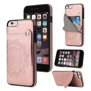 Embossed Pattern PU + TPU Protective Case with Holder & Wallet & Card Slots For iPhone 6 & 6s(Rose Gold)