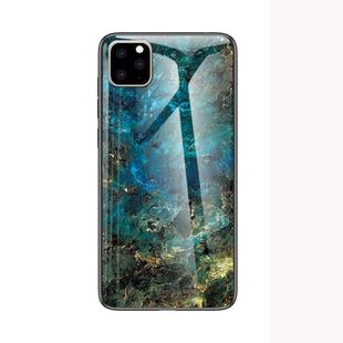 For iPhone 11 Pro Marble Glass Protective Case(Emerald)