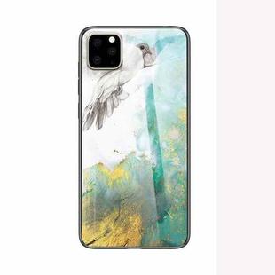 For iPhone 11 Pro Marble Glass Protective Case(Flying Gigeon)
