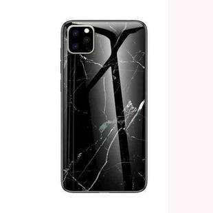 For iPhone 11 Pro Marble Glass Protective Case(Black)