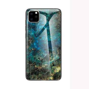 For iPhone 11 Pro Max Marble Glass Protective Case(Emerald)