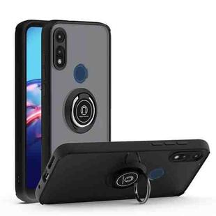 For Motorola Moto E7 (2020) Q Shadow 1 Generation Series TPU + PC Protective Case with 360 Degrees Rotate Ring Holder(Black + Black)