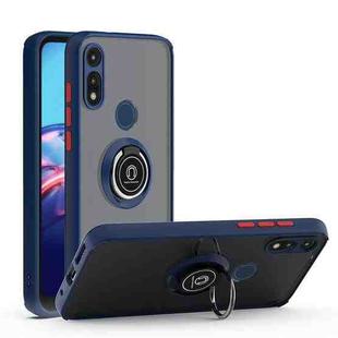 For Motorola Moto E7 (2020) Q Shadow 1 Generation Series TPU + PC Protective Case with 360 Degrees Rotate Ring Holder(Royal Blue + Red)
