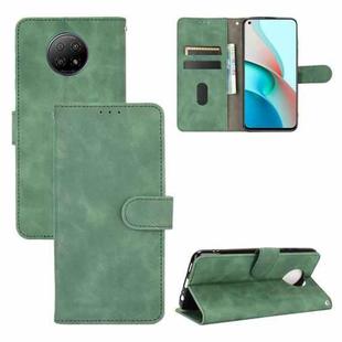 For Xiaomi Redmi Note 9 5G Solid Color Skin Feel Magnetic Buckle Horizontal Flip Calf Texture PU Leather Case with Holder & Card Slots & Wallet(Green)
