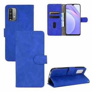 For Xiaomi Redmi Note 9 4G Solid Color Skin Feel Magnetic Buckle Horizontal Flip Calf Texture PU Leather Case with Holder & Card Slots & Wallet(Blue)