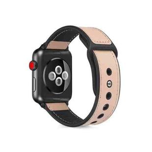 Paste Leather TPU Watch Band For Apple Watch Series 7 45mm / 6 & SE & 5 & 4 44mm / 3 & 2 & 1 42mm(Pink)