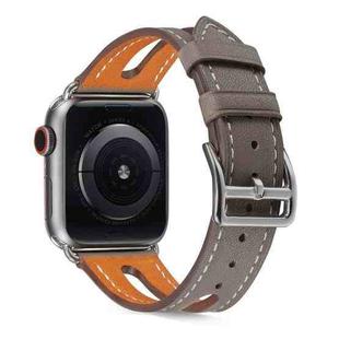 Top-grain Leather Watch Band For Apple Watch Ultra 49mm / Series 8&7 45mm / SE 2&6&SE&5&4 44mm / 3&2&1 42mm(Grey)
