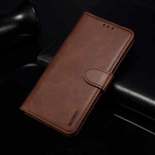For Huawei P smart 2021 GUSSIM Business Style Horizontal Flip Leather Case with Holder & Card Slots & Wallet(Brown)