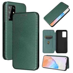 For Cubot X30 Carbon Fiber Texture Horizontal Flip TPU + PC + PU Leather Case with Card Slot(Green)