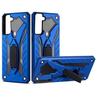 For Samsung Galaxy S21+ 5G Shockproof TPU + PC Protective Case with Holder(Blue)