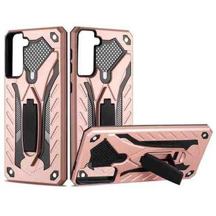 For Samsung Galaxy S21+ 5G Shockproof TPU + PC Protective Case with Holder(Rose Gold)