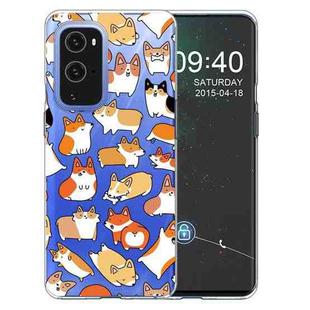 For OnePlus 9 Colored Drawing Pattern Highly Transparent TPU Protective Case(Corgi)