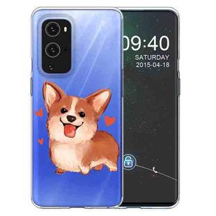 For OnePlus 9 Colored Drawing Pattern Highly Transparent TPU Protective Case(Love Corgi)