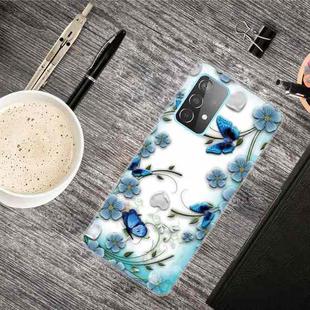 For Samsung Galaxy A32 5G Colored Drawing Pattern Highly Transparent TPU Protective Case(Chrysanthemum Butterfly)