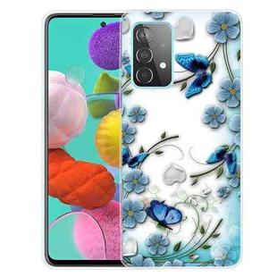 For Samsung Galaxy A52 5G / 4G Colored Drawing Pattern Highly Transparent TPU Protective Case(Chrysanthemum Butterfly)