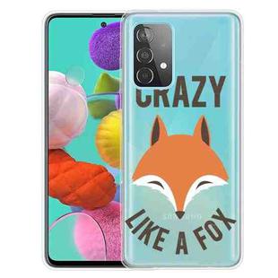 For Samsung Galaxy A52 5G / 4G Colored Drawing Pattern Highly Transparent TPU Protective Case(Fox Head)