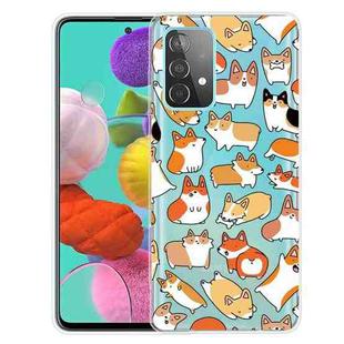 For Samsung Galaxy A72 5G / 4G Colored Drawing Pattern Highly Transparent TPU Protective Case(Corgi)