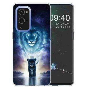 For OnePlus 9 Colored Drawing Pattern Highly Transparent TPU Protective Case(Lion King)