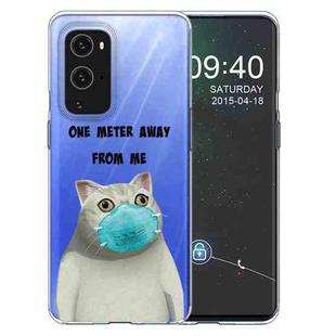For OnePlus 9 Pro Colored Drawing Pattern Highly Transparent TPU Protective Case(Mask Cat)