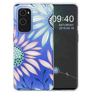 For OnePlus 9 Pro Colored Drawing Pattern Highly Transparent TPU Protective Case(Pink Green Flower)