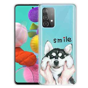 For Samsung Galaxy A32 5G Colored Drawing Pattern Highly Transparent TPU Protective Case(Pinch Face Dog)