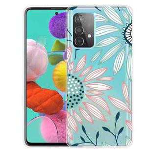 For Samsung Galaxy A32 5G Colored Drawing Pattern Highly Transparent TPU Protective Case(Pink Green Flower)