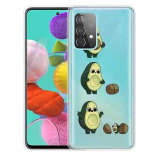 For Samsung Galaxy A52 5G / 4G Colored Drawing Pattern Highly Transparent TPU Protective Case(Avocado)