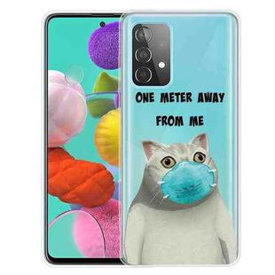 For Samsung Galaxy A72 5G / 4G Colored Drawing Pattern Highly Transparent TPU Protective Case(Mask Cat)