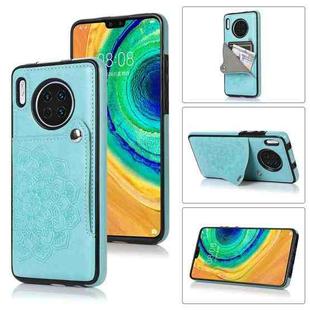 For Huawei Mate 30 Pro Embossed Pattern PU + TPU Protective Case with Holder & Wallet & Card Slots(Green)