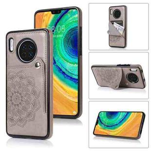 For Huawei Mate 30 Pro Embossed Pattern PU + TPU Protective Case with Holder & Wallet & Card Slots(Grey)