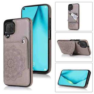 For Huawei P40 Lite Embossed Pattern PU + TPU Protective Case with Holder & Wallet & Card Slots(Grey)