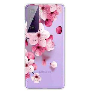 For Samsung Galaxy S21 5G Colored Drawing Pattern Highly Transparent TPU Protective Case(Cherry Blossoms)