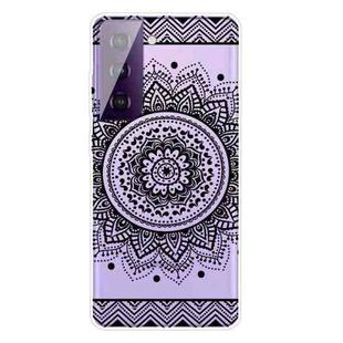 For Samsung Galaxy S21+ 5G Colored Drawing Pattern Highly Transparent TPU Protective Case(Mandala)