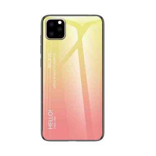 For iPhone 11 Pro Gradient Color Glass Case(Yellow)