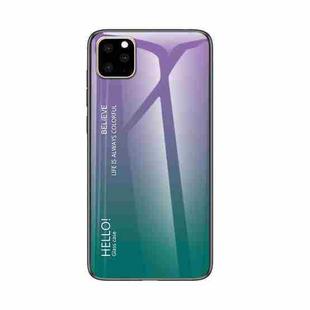 For iPhone 11 Pro Max Gradient Color Glass Case(Purple)