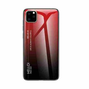 For iPhone 11 Gradient Color Glass Case(Red)